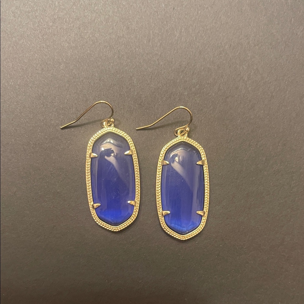 Kendra Scott Blue and Gold Drop Earrings